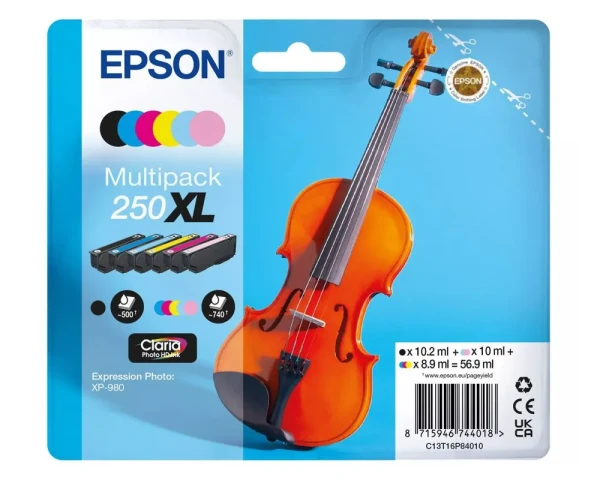 Epson 250XL Original-Multipack - 56,9ml, 500 Seiten Schwarz - 740 Seiten Farbe