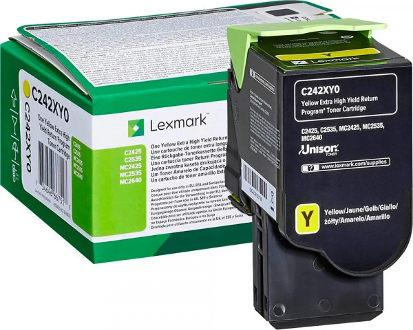 Original XXL-Toner Lexmark C242XY0 Yellow