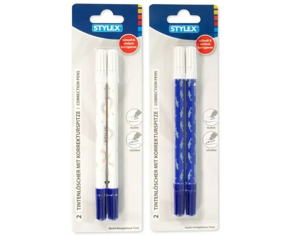 2 Stylex Motiv-Tintenlöscher mit Korrekturspitze