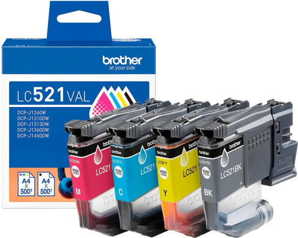 Brother LC521VAL Multipack Original Druckerpatrone Black, Cyan, Magenta, Yellow