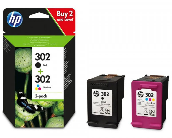 Original Multipack HP Nr.302 Black+Color (X4D37AE)