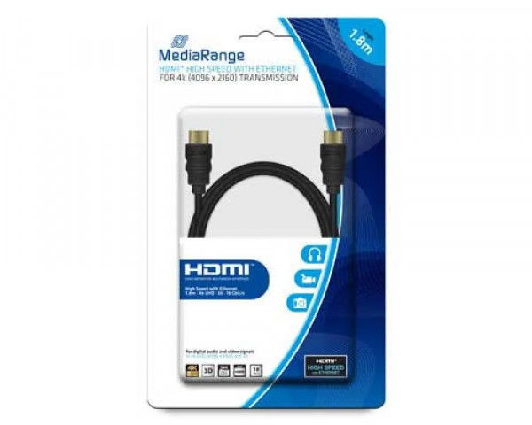 HDMI-Kabel von MediaRange in Schwarz 1,8m