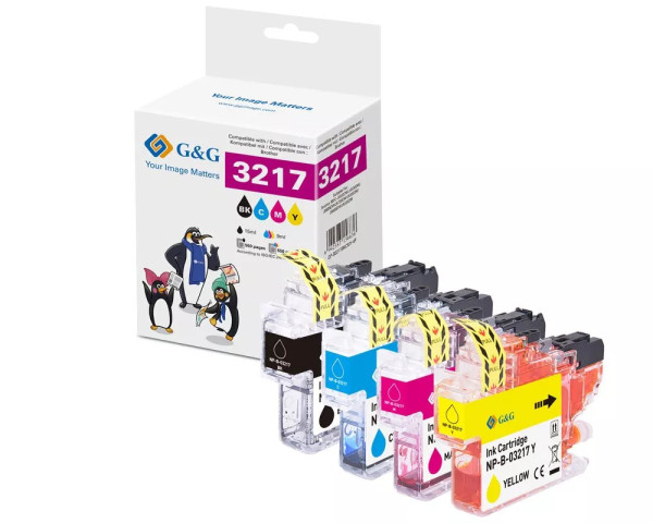G&G Multipack ersetzt Brother LC-3217 Serie BK/C/M/Y