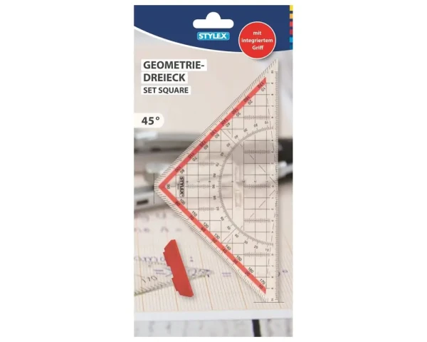 Stylex Geometriedreieck – 22 cm, mit abnehmbarem Griff
