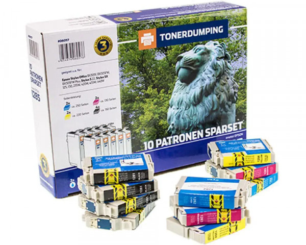 SPARPAKET 10 Tonerdumping Patronen ersetzt Epson T1285 Multipack