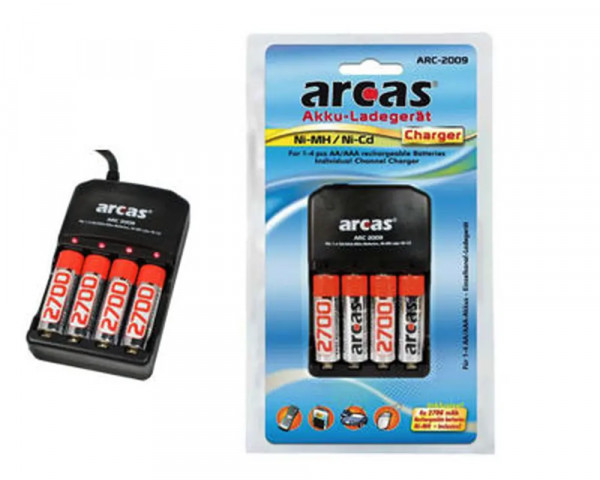 Arcas Ladegerät ARC-2009 für AA- und AAA-Baterien