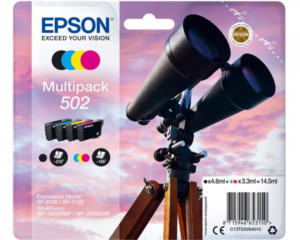 Original-Multipack Epson 502 BK/ C/ M/ Y