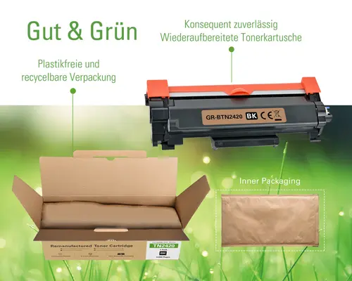 Plastikfreie Verpackung Reborn-Toner