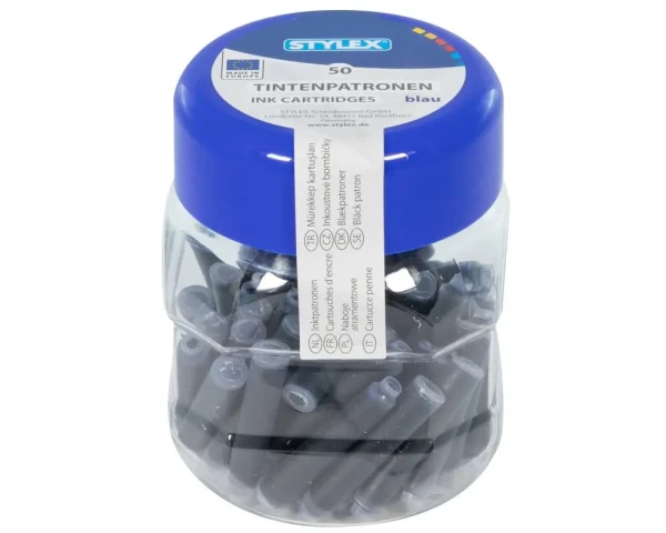 50 Stylex Tintenpatronen Königsblau in Kunststoffbox