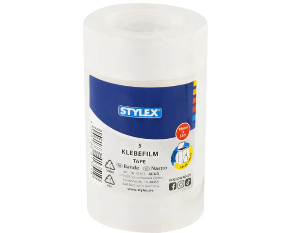 5 STYLEX XL-Klebefilm-Rollen