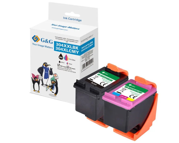 Multipack Rebuilt XXL-Druckerpatrone ersetzt HP 304XL Schwarz + Color (inkl. Chip)