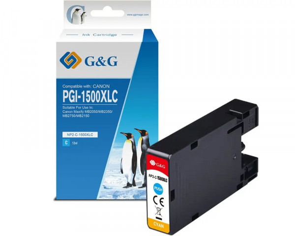 G&G-Druckerpatrone ersetzt Canon PGI-1500XLC Cyan