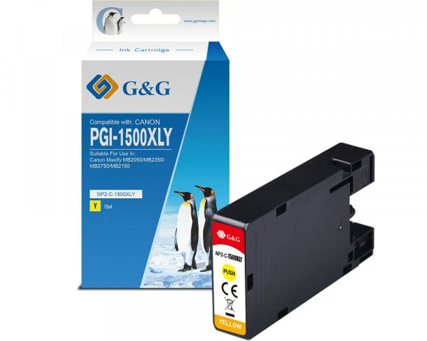 G&G-Druckerpatrone ersetzt Canon PGI-1500XLY Yellow