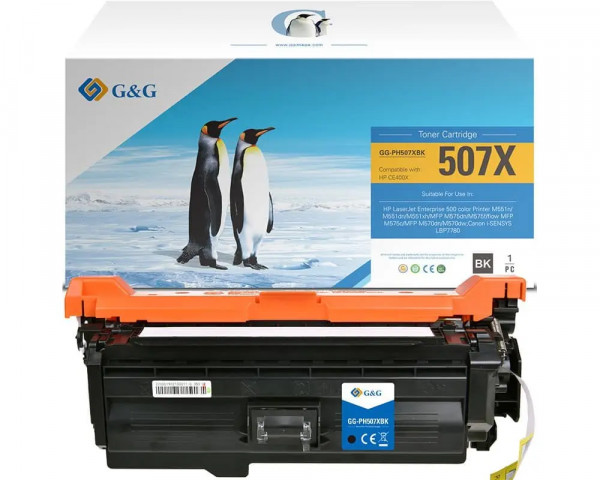 G&G Premium-Toner ersetzt HP CE400X (HP 507X) Schwarz