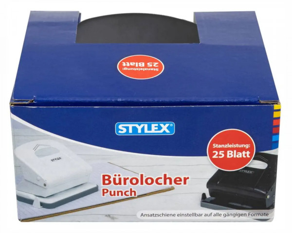 STYLEX-Locher Metallgehäuse mit Anschlagschiene 25 Blatt