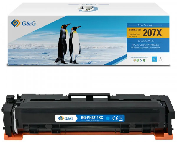 G&G Rebuilt-Toner ersetzt HP 207X/ W2211X Cyan