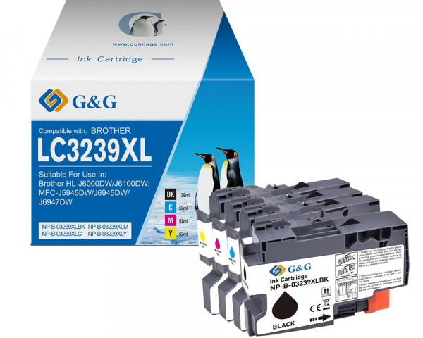 G&G-Multipack kompatible Druckerpatronen ersetzt Brother LC-3239XL Serie