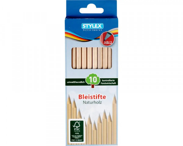 10 Naturholz-Bleistifte von STYLEX