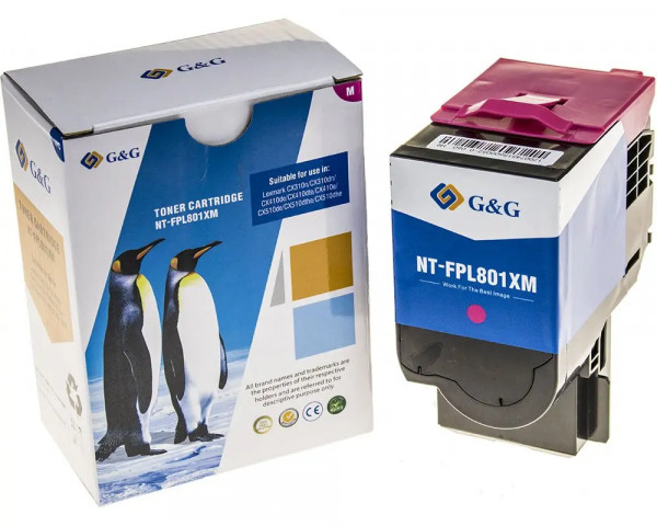 G&G-Toner ersetzt Lexmark 802SM/ 80C1SM0/ 80C2SM0/ 80C8SM0 Magenta