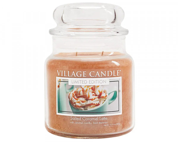VILLAGE CANDLE Medium Jar - Salted Caramel Latte 105h