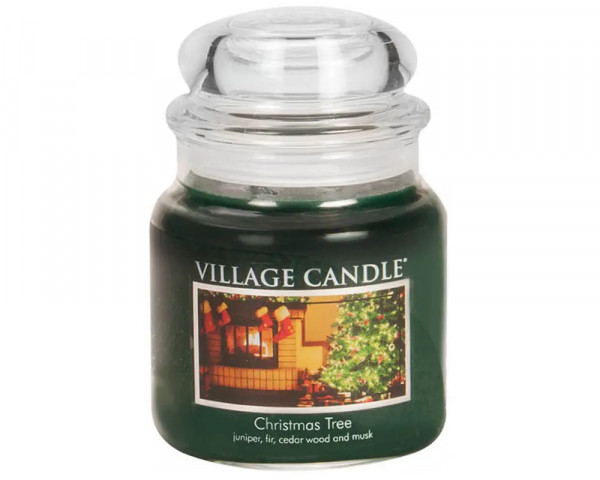 VILLAGE CANDLE Medium Jar - Christmas Tree 105h