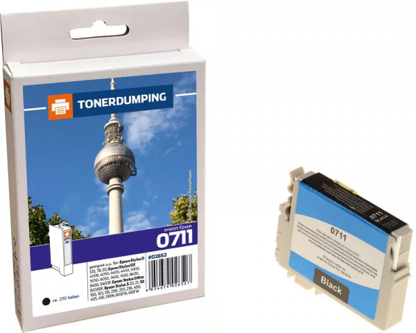 Kompatible Druckerpatrone ersetzt Epson T0711 Black