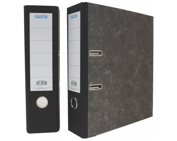 STYLEX Ordner DIN A4 – Wolkenmarmor, breiter Rücken 80mm