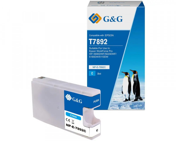 G&G XXL-Druckerpatrone ersetzt Epson T7892 XXL Cyan