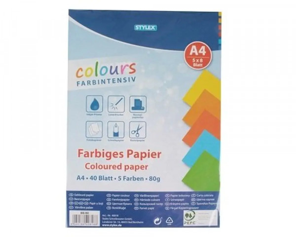 Farbiges Papier - 40 Blatt DIN A4