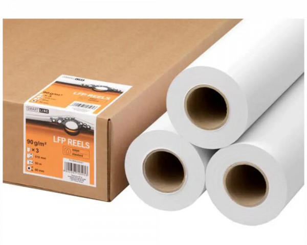 Premium-Plotter-Papier Rolle 610mm x 50m unbeschichtet 90g/m²