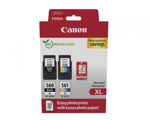 Original XL-Multipack Canon PG-560XL/ CL-561XL inkl 50 Blatt Fotopapier