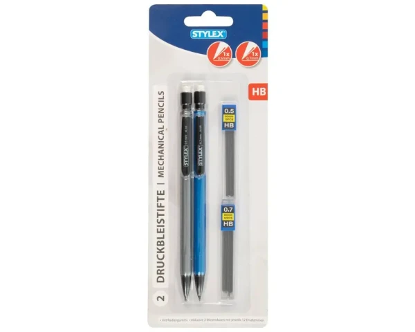 2 Stylex Druckbleistifte 0,5/0,7mm inkl. 2 Minendosen