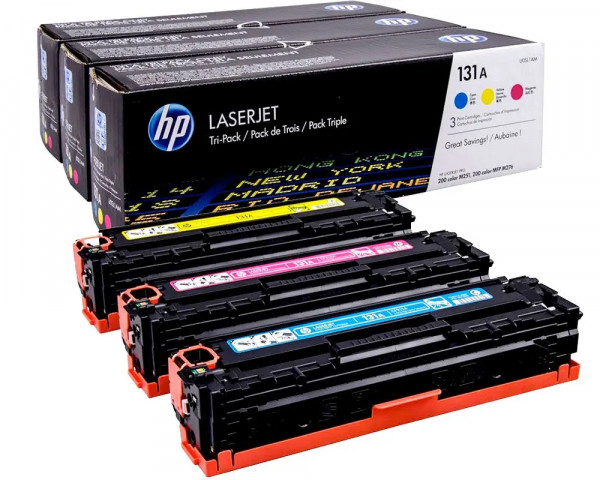 Original 3er-Toner Multipack HP U0SL1AM/ 131A Cyan, Magenta, Yellow