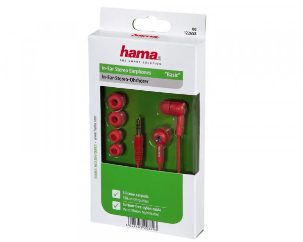 Hama In-Ear Stereo Kopfhörer Basic Rot