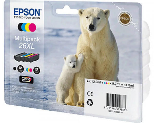 Original-Multipack Epson 26XL/ T2636 C/M/Y/K