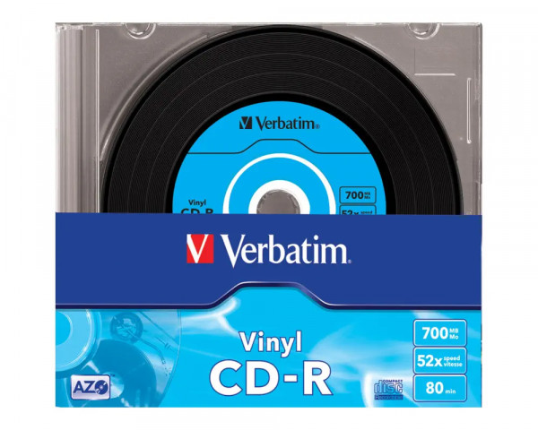 10 Verbatim CD-R Rohlinge in Vinyl-Optik im Slim-Case