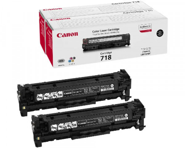 Original Doppelpack-Toner Canon 718BK/ 2662B005 Black