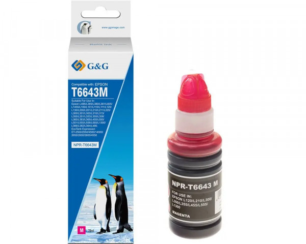 G&G-Tintentank ersetzt Epson T6643 (C13T664340) Magenta