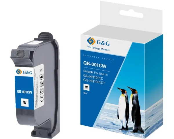 G&G Druckerpatrone GB-001CM Solvent-Tinte White - 42ml
