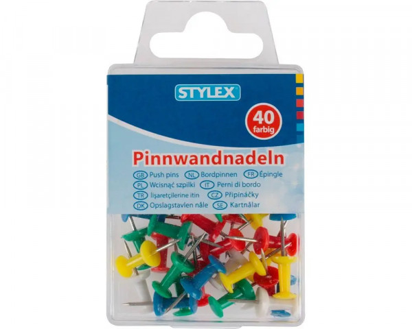 40 Pinnwandnadeln Multicolor