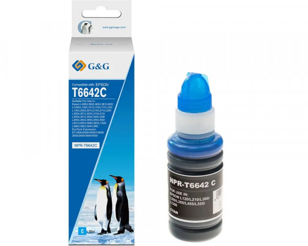 G&G-Tintentank ersetzt Epson T6642 (C13T664240) Cyan