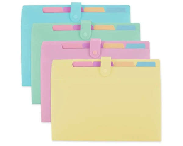 STYLEX Dokumentenmappe Pastel Dreams 5 Fächer mit Druckknopfverschluss