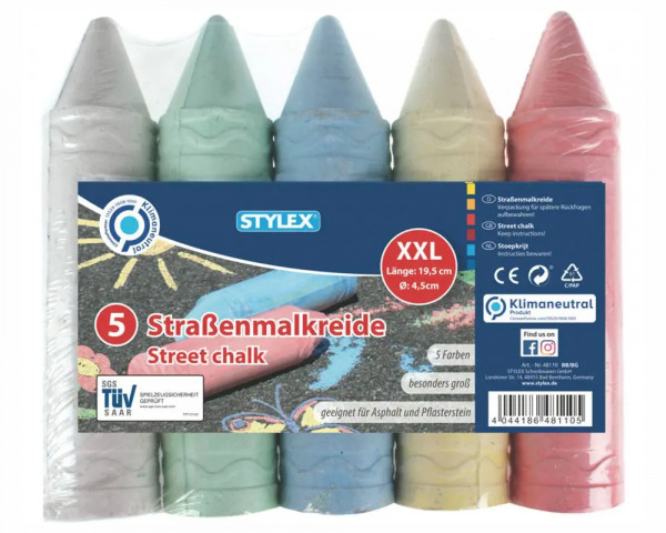 5 XXL Straßenmalkreiden von Stylex