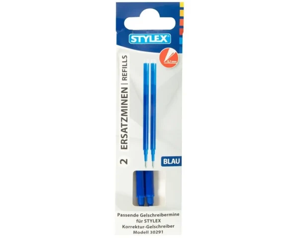 2 Ersatzminen für Korrektur Gelschreiber 0,7mm Blau