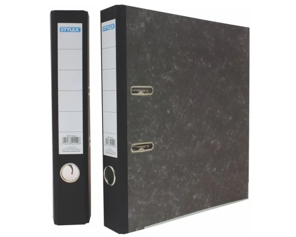 STYLEX Ordner DIN A4 – Wolkenmarmor, schmaler Rücken 50mm