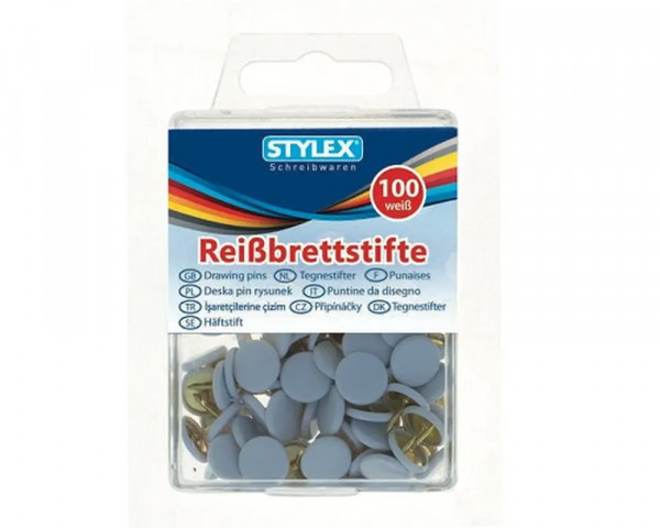 100 Reißnägel in Weiß von Stylex