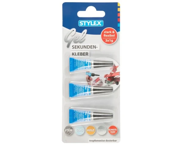 Stylex Gel-Sekundenkleber 3 Tuben je 1g tropffrei