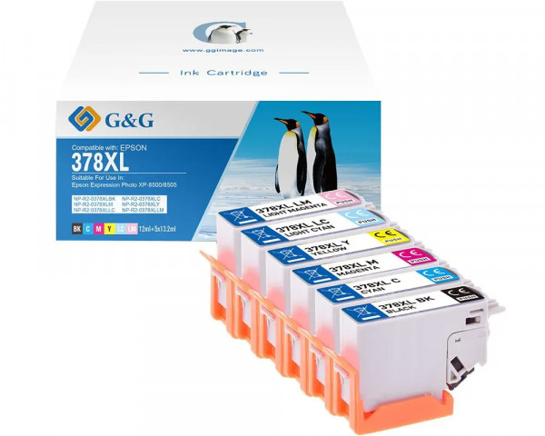 G&G-Multipack ersetzt Epson Nr.378XL Serie BK/C/M/Y/LC/LM