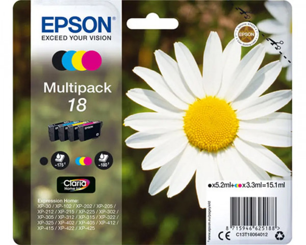 Original-Multipack Epson Nr.18 (BK/ C/ M/ Y)