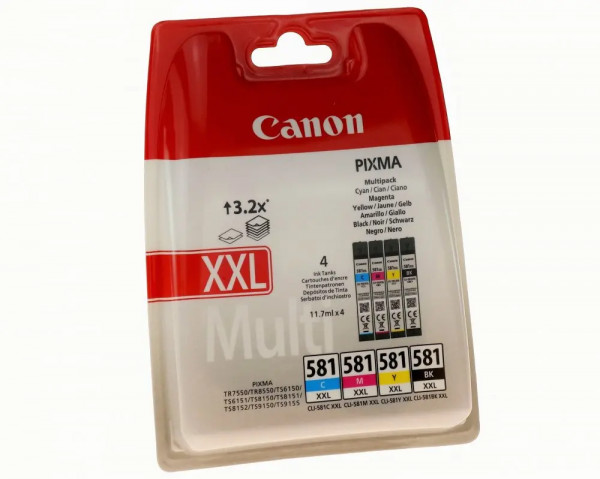 Original-Multipack Canon CLI-581 XXL C/ M/ Y/ PHBK